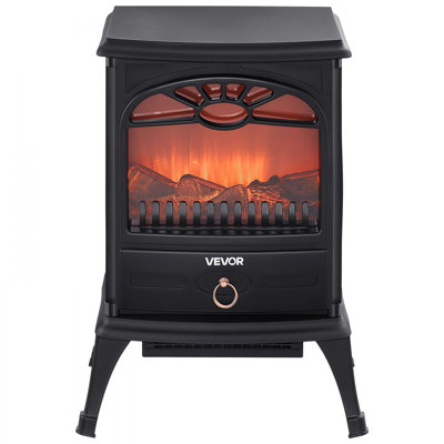 Chaufferette électrique sur pied 22,8 pouces avec flammes réglables 1500W - noir
