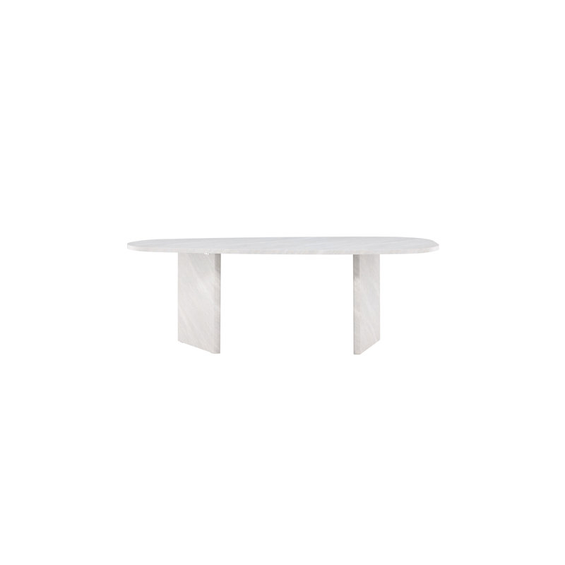 Damla Oval Dining Table, White