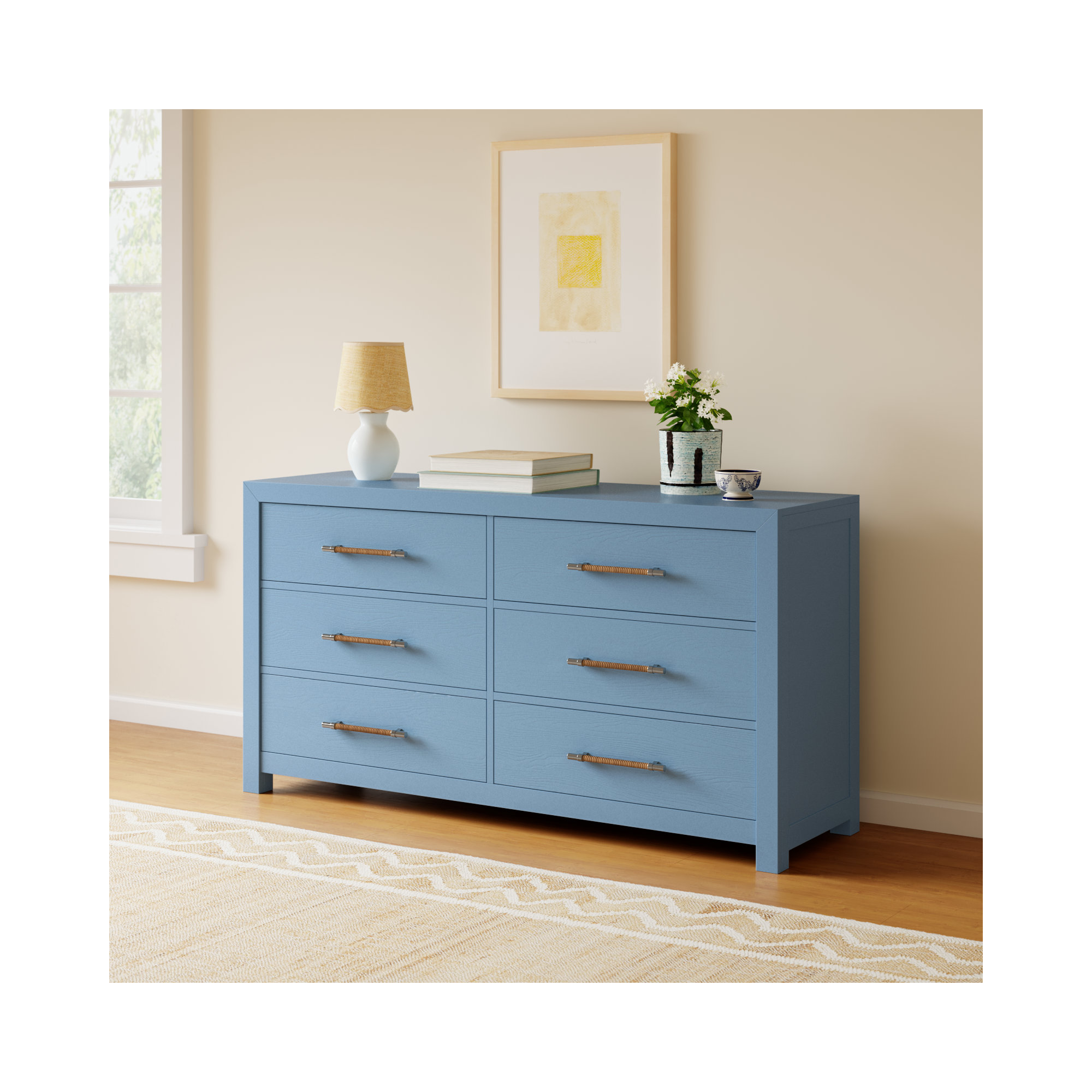 Lana 6 - Drawer Dresser, Blue