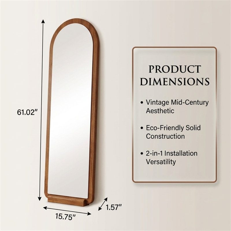 Mid-Century Arched Full-Length Mirror