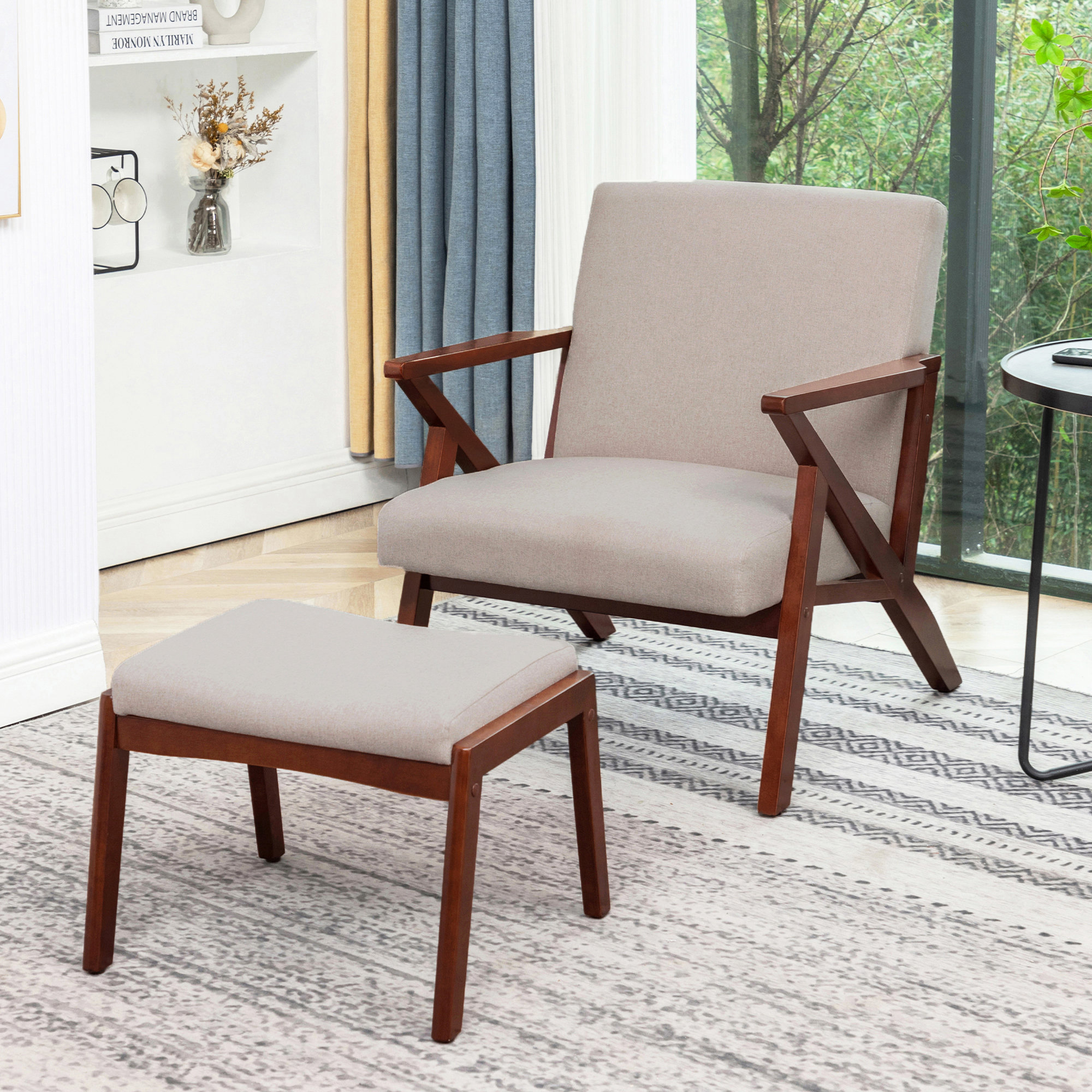 Armchair and stool discount set