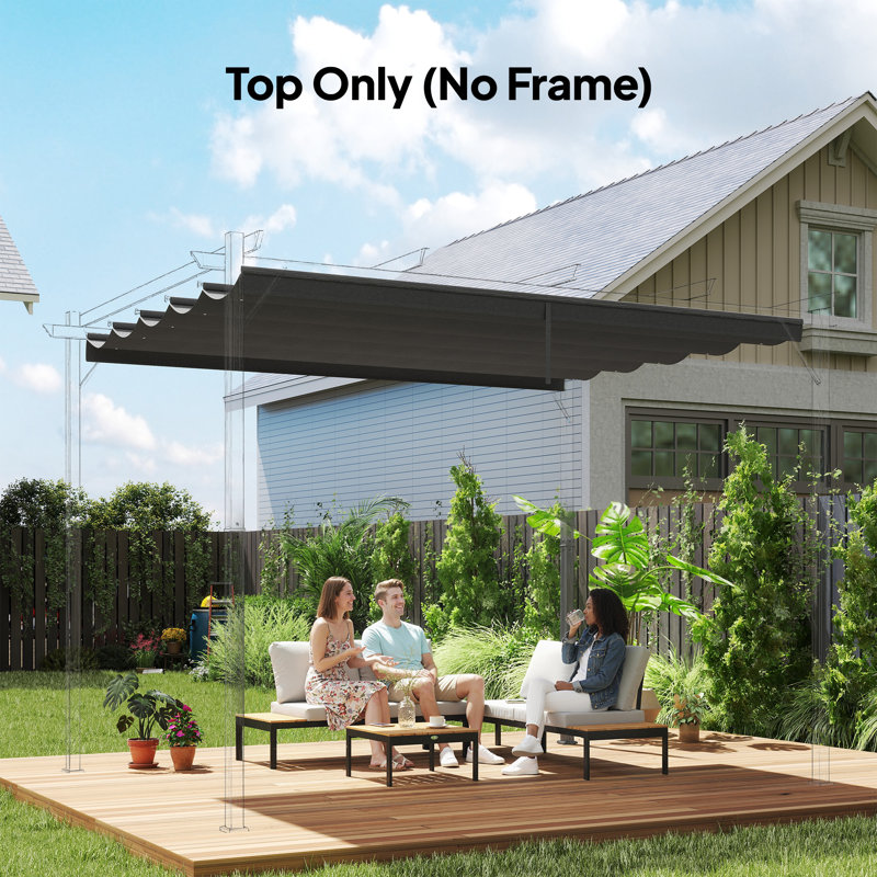 Brinli Dakota Fields Dark Grey Polyester Replacement Canopy for Pergola