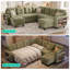 Canapé modulaire capitonné en coin avec canapé-lit, chaise de rangement et bibliothèque d'appoint Benett-132785524-134074897