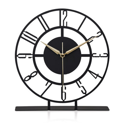 Elegant Black Decorative Clock, 9.8 inches Diameter | 100% Metal Construction, Thickness: 0.06 inches | Silent Mechanism, Operates on 1 AA Battery (Not Included) | Perfect for Home or Office Décor, Timeless Design