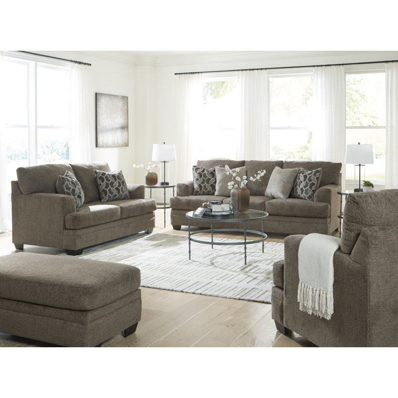 Canapé, causeuse, fauteuil surdimensionné et repose-pieds Stonemeade, Brun / Beige