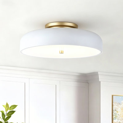 15 inch led outdoor ceiling mount, with white finish and acrylic shade, 5 CCT adjustable
