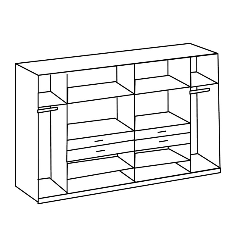 Amandus Hinge-Door Wardrobe, Artisan oak/graphite