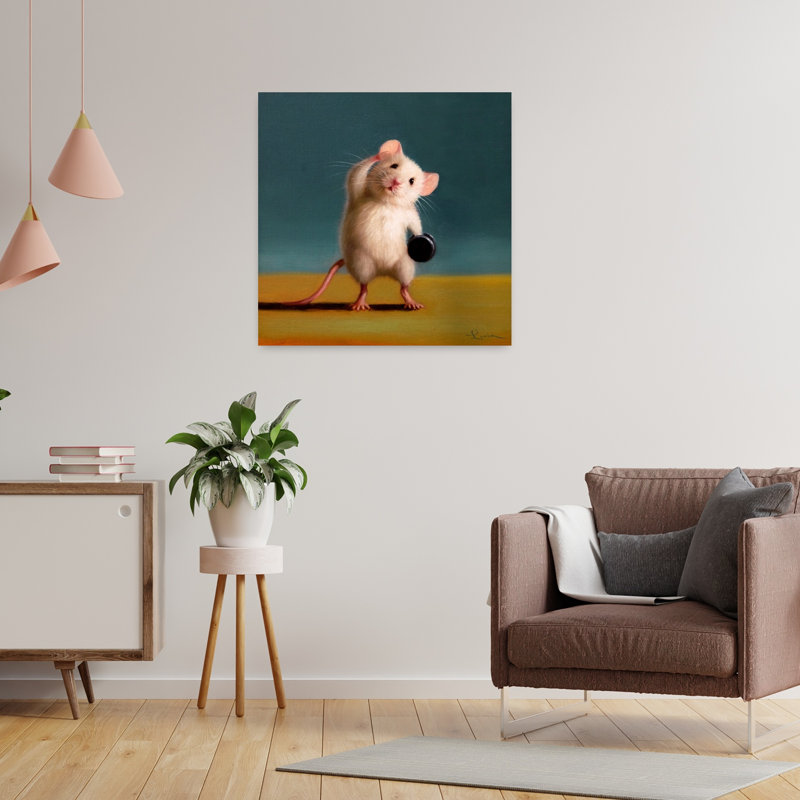 Gym Rat debout, art urbain contemporain, H 24 po x l 24 po