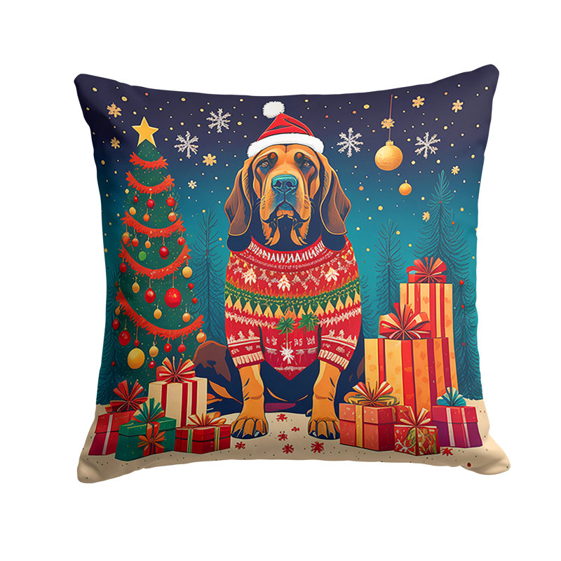 1101_Oreiller décoratif en tissu de Noël, 18 po x 18 po