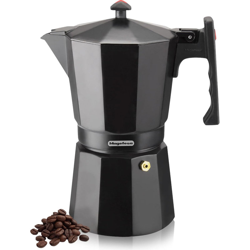 Magefesa Colombia Black Stovetop Coffee Maker, 12 Cups, Black