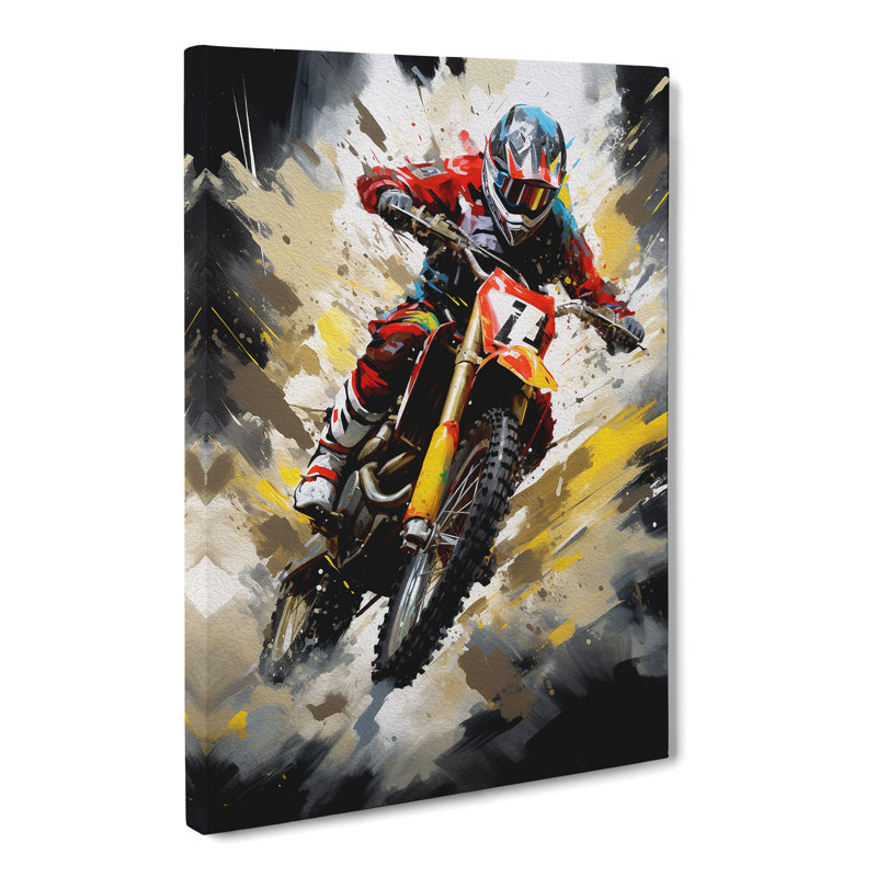 Motorbike Tachisme - No Frame Print, 60cm H x 40cm W x 3cm D