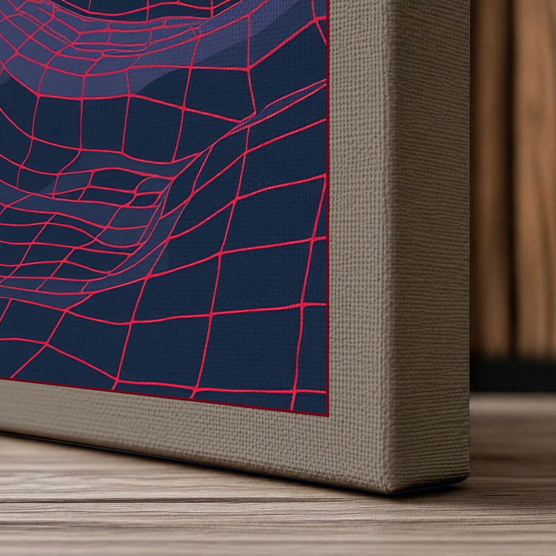 Digital Wave Modern - Wrapped Canvas, 36x24 - 91.4 x 61.0 cm, Taupe Border