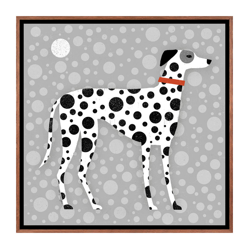Dalmatien par Terry Runyan - impression, Toile avec cadre brun, Pas de tapis, H 18 po x l 18 po x 1,5 po