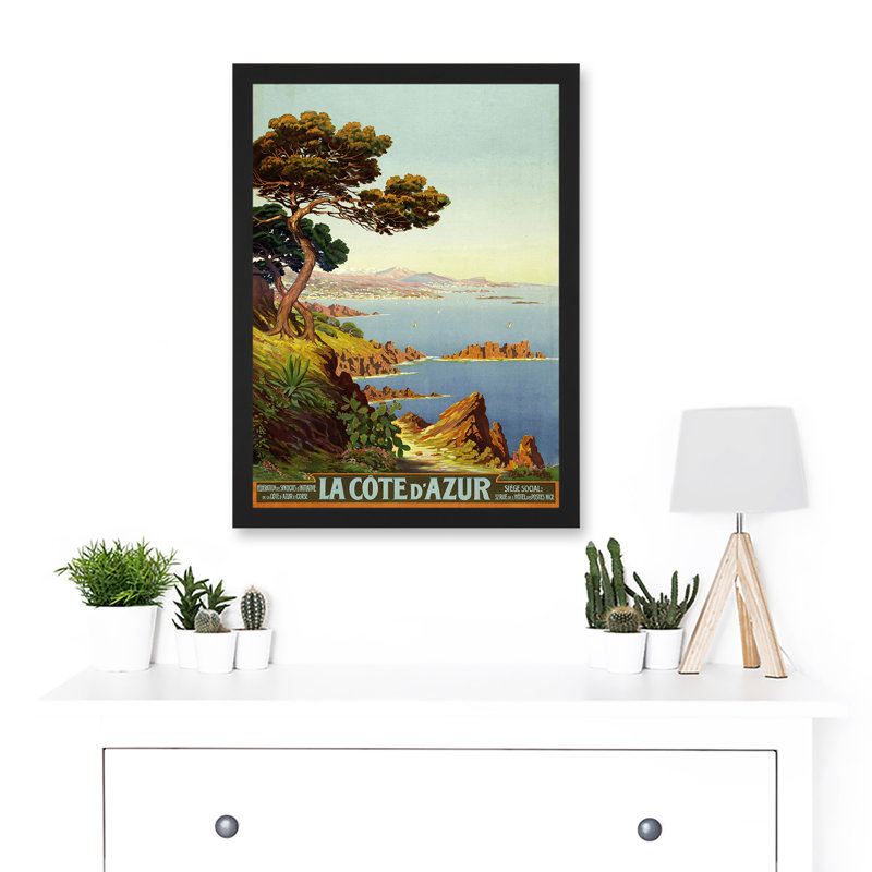 De Tanguy La Cote D Azur France Travel - Single Picture Frame Painting, 44.5cm H x 33cm W x 1.5cm D