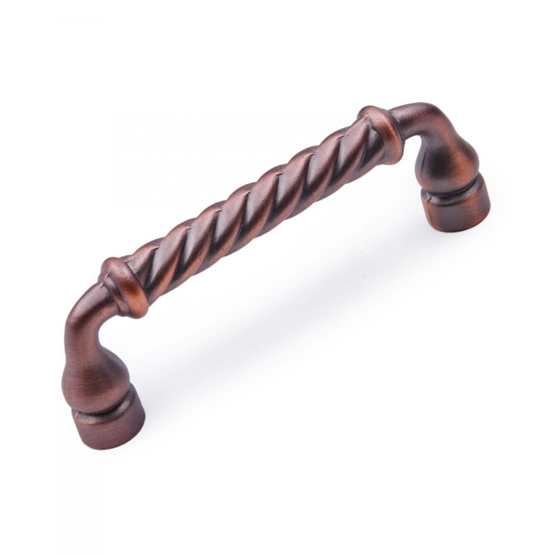 Distressed Copper Modern Bar Pull with Mounting Hardware