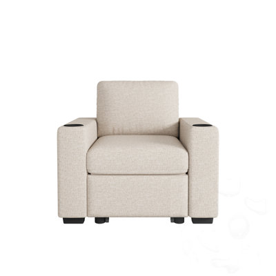 Chaise longue rembourrée avec porte-gobelet intégré