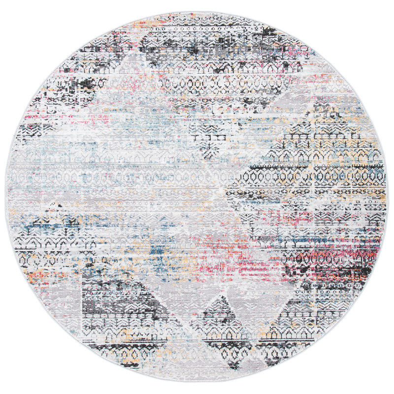 Tapis géométrique Porcello 900 Performance, Rond 6 pi 7 po
