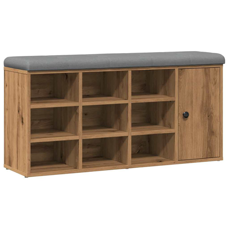 9 Pair Shoe Storage Bench, Artisan Oak