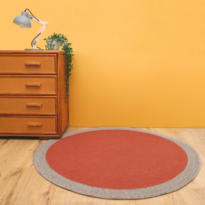 Round Aideen Solid Colour Wool Hand Woven 120cm X 120cm Area Rug