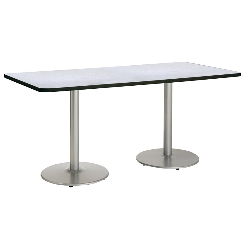 Table de pause en métal 96 po, Gris nebula, Argent, H 36 po x L 96 po x l 36 po