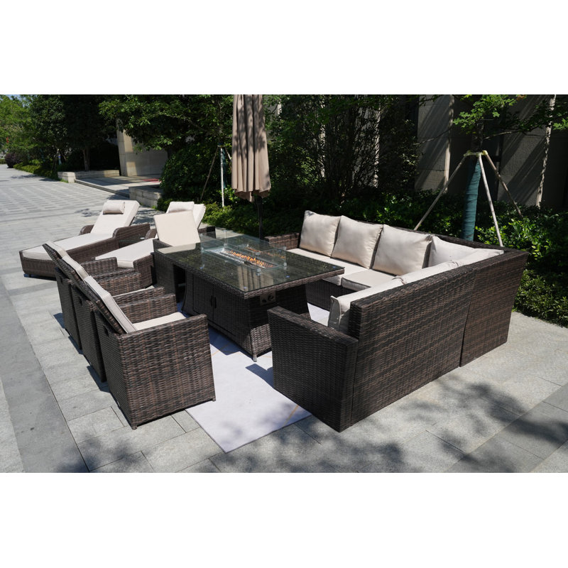 12 - Person Patio Conversation Set with Cushions