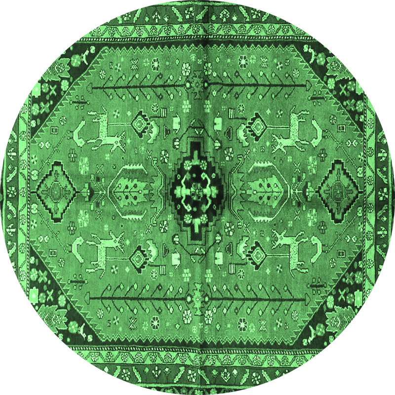 Tapis vert / noir en laine tissé à la machine Dashayla Southwestern, Rectangle 4 pi x 6 pi