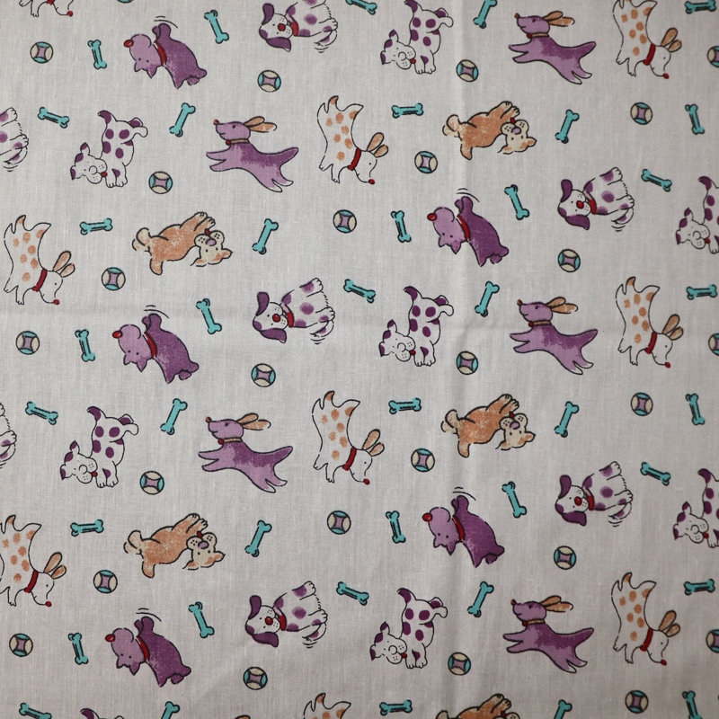 Nappes à imprimé chiots, Mauve/blanc, L 58 po x L 72 po