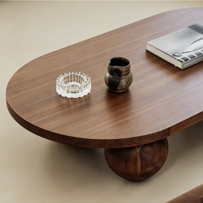 Table basse en bois massif de style français, 11.8" H x 55" L x 29.5" W