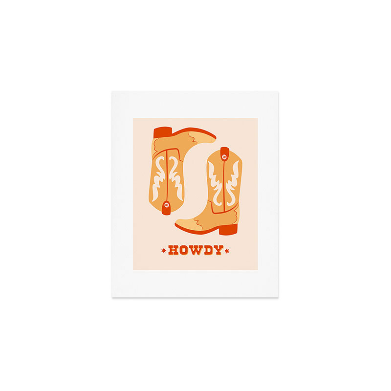 «Thespacehouse Howdy Cowboy», reproduction d'art orange - sans cadre, H 10 po x l 8 po