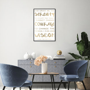 Serenity Prayer and Courage Motivation - Art textuel sur toile