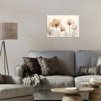 «Neutral Wildflowers Floral Blossoms», plaque murale par Creative Studio