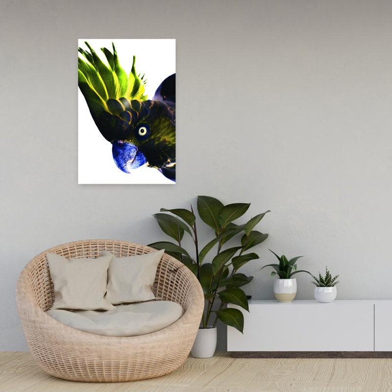 Art contemporain, art moderne oiseau tropical, H 24 po x l 16 po