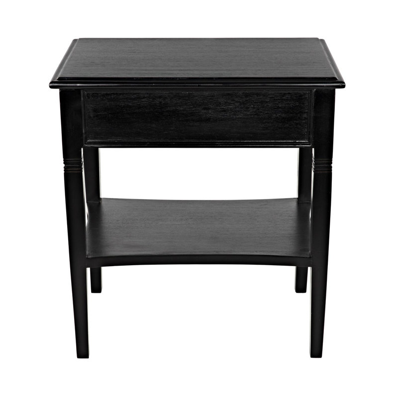 Oxford Solid Wood End Table, Hand Rubbed Black