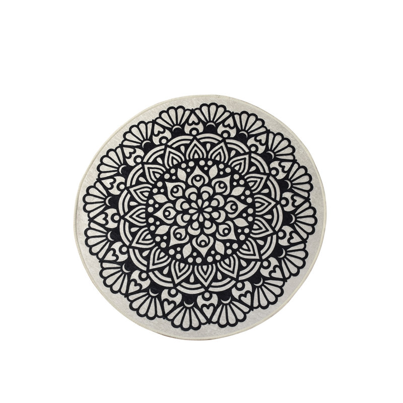 Antibacterial 100% Polyester Area Rug, 39.4 inches Diameter | 10 mm Pile Height, 700 g/m² | Non-Slip Underside, Machine Washable at 86°F | Perfect for Living Room, Bedroom & Kids' Play Area, Easy Care