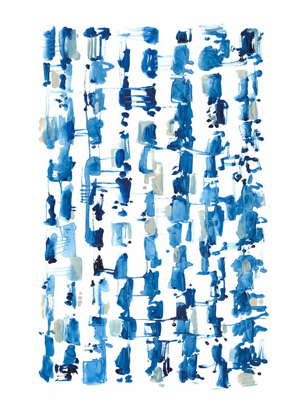 Blue Patterns II Painting by Elena Carlie, Image Brush Gel