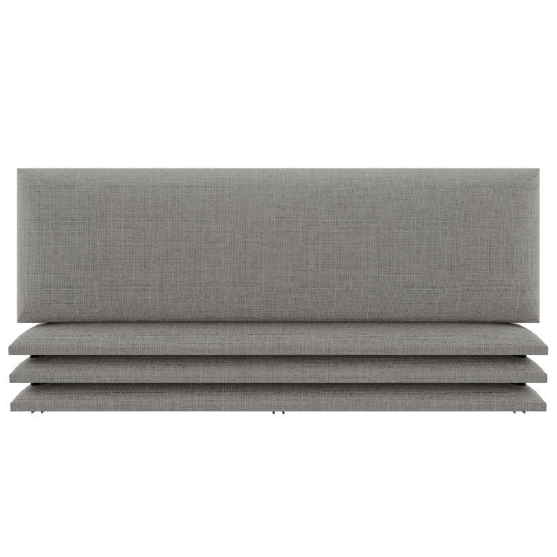 Garen Upholstered Headboard, Cotton Weave Grey Mist, King