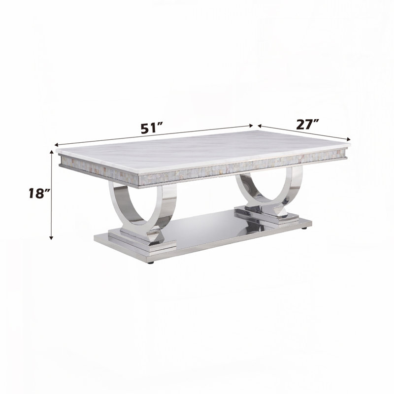 Table basse argentée