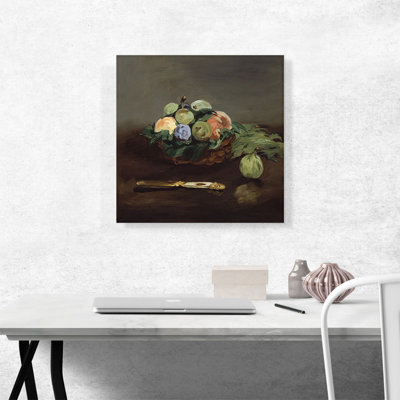 Basket Of Fruit 1864 by Edouard Manet - Wrapped Canvas Painting