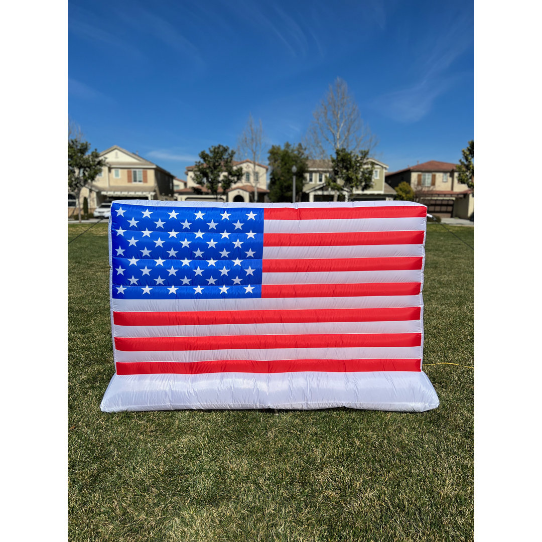 6 Foot Long Lighted Patriotic Independence Day 4th of July Inflatable American USA Flag Indoor / Outdoor Blow Up Holiday Yard Decoration The Holiday Aisle®