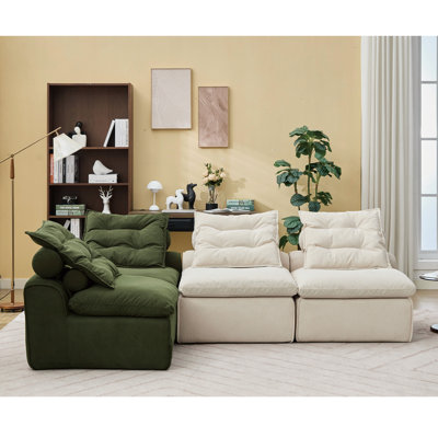 No Modular Corduroy , 4 Configuration, Diy Choices, Beige And Versions, Comfortable Foam Core, With Neck Lumbar Pillows For Added Comfort Texture, 4 Seats, Settings, , & , Zone