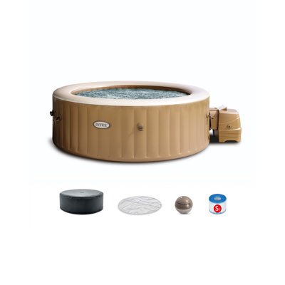 6-Person Sahara Tan Round Bubble Spa Set
