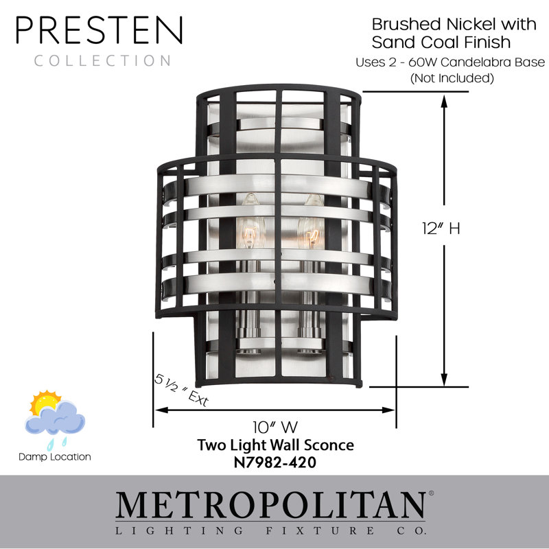 Preston Steel Flush Mounted Sconce