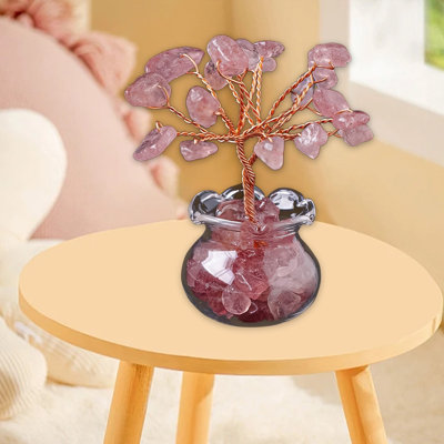 Crystal Tree Natural Crystal Chip Trees Hand Woven Crystal Tree Ornament Desktop Decoration