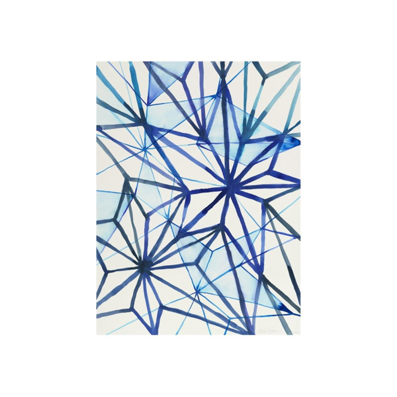 «Blue Fracture» par Hable Susan - Peinture, Image au pinceau gel, H 40 po x l 30 po