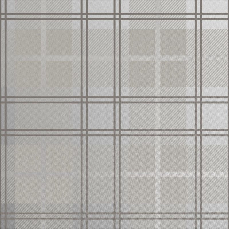 Tartan Plaid Metallic Wallpaper Roll, Silver