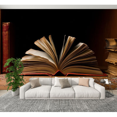 Peel and Stick Wallpaper Book library shelf Education Fairy Tale Librarian Reader Bookworm Gifts Wall Murals 100"H x 144"W Removable PVC Wall Paper Self-Adhesive Wall Decor for Bedroom Living Room Home Office