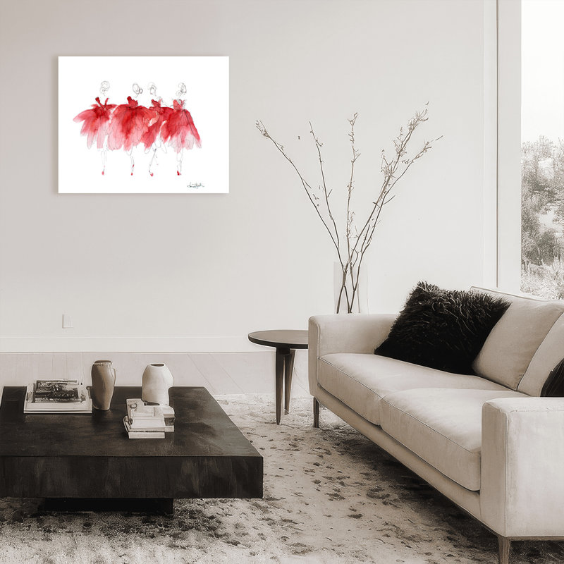 'Ballerinas In Waiting' Framed Print Wall Art, 24" H x 30" W x 1.5" D, Wrapped Canvas, Does Not Apply