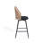 Upholstered Black Rattan Full Back Counter Swivel Bar Stool-121091467