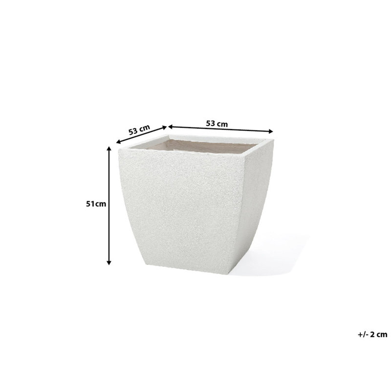 Adkins Plant Pot, White, 1, 51cm H x 53cm W x 53cm D