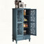 Armoire haute rustique bleu antique-304457186
